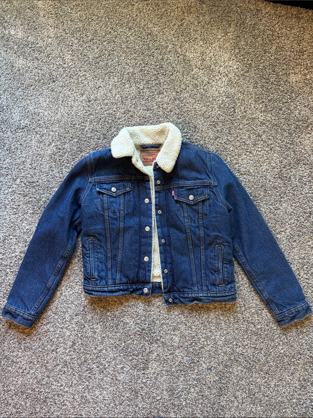 Levi's Denim Jacket with Cream Sherpa Collar - Blue